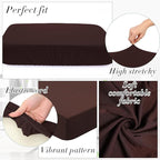 Newwiee 8Pcs Patio Cushion Covers Stretch Outdoor Cushion Cover Replacement for Patio Furniture Sofa Couch Slipcovers, Soft Flexibility Washable Furniture Protector(Waterproof Pure,Dark Coffee)