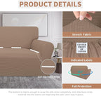 Easy-Going 100% Waterproof Oversized Loveseat Couch Cover, Dual Waterproof Sofa Cover, Stretch Jacquard Sofa Slipcover, Leakproof Furniture Protector for Kids, Pets, Dog and Cat, Camel