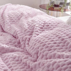 Puncuntex Light Purple Throw Blanket 50"×60" inches Fuzzy 3D Jacquard Decorative Flannel Fleece Super Soft Plush Cozy Blanket for Couch Sofa Chair Lightweight