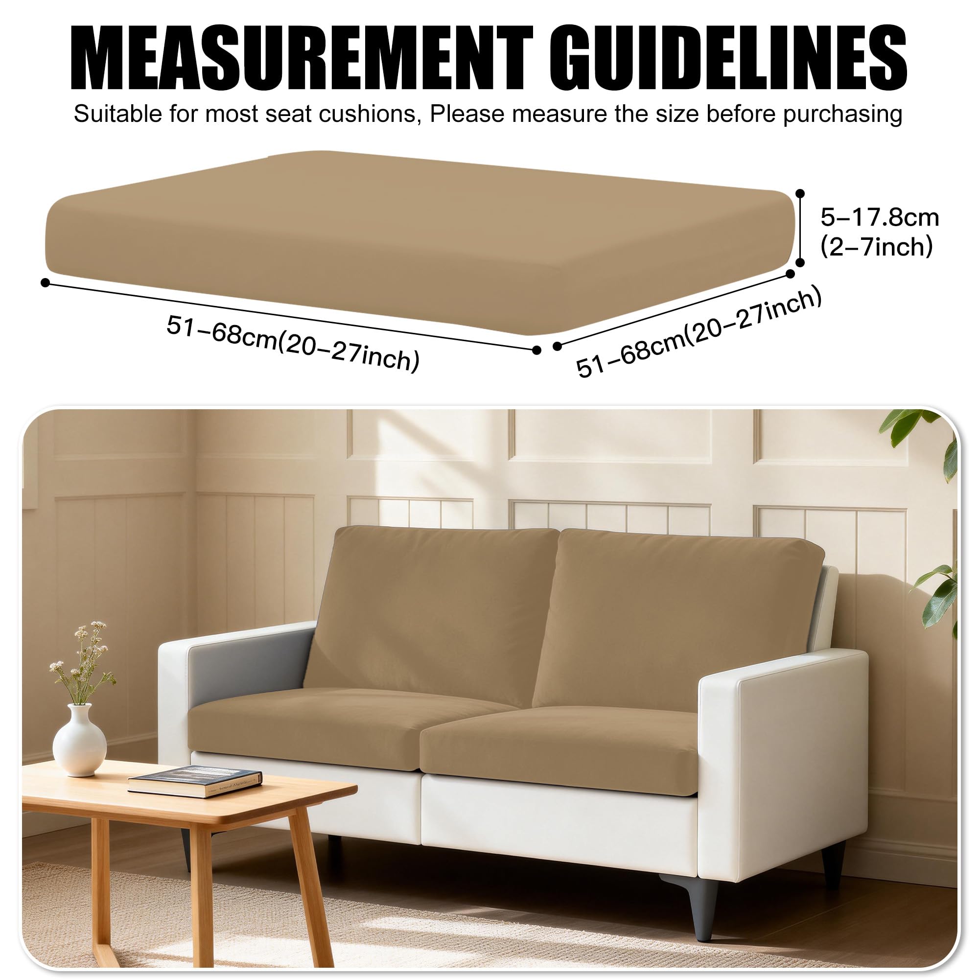 DREAHOTEXTIL 4Pcs Outdoor Cushion Covers, Elastic Patio Cushion Covers