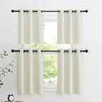 NICETOWN 24 inch Long Blackout Tiers, Farmhouse Grommet Half Window Curtains, Light Block Small Window Valances for Kitchen Cupboard, Covering for Bathroom, W34 x L24, Natural, 2 Panels