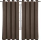 LEMOMO Chocolate Brown Thermal Blackout Curtains/52 x 72 Inch/Set of 2 Panels Room Darkening Curtains for Bedroom