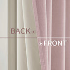 MIULEE 100% Blackout Linen Curtains for Bedroom 52x90 Inches Pink