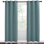 NICETOWN Modern Blackout Curtains Noise Reducing, Greyish Blue, 2 Panels, W42 x L78 -Inch, Thermal Insulated and Privacy Room Darkening Drape Panels for Boy's Guest Room Door Small Short Window