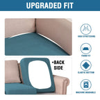 H.VERSAILTEX Super Stretch Individual Seat Sofa Covers Couch Slipcover Sets Thick Jacquard Textured Twill Fabric (3 Piece Sofa Cushion Covers, Storm Blue)