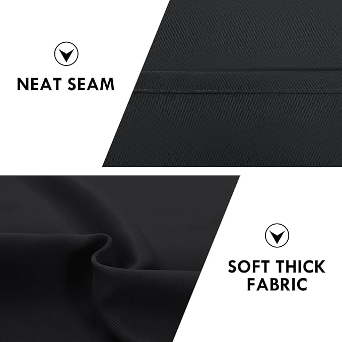 DWCN Short Black Blackout Curtains for Half Window - Room Darkening Thermal Insulated Kitchen and Bedroom Curtains 60x36 inches Long, Set of 2 Window Curtain Panels