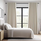 Topfinel Cream Linen Blackout Curtains 102 Inch Length 2 Panels Set for Living Room Bedroom Back Tab Thermal Insulated 100% Black Out Linen Drapes Room Darkening Cabin Curtains Beige