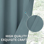 BGment Stone Blue Blackout Curtains for Bedroom 63 Inch Long - 2 Panels