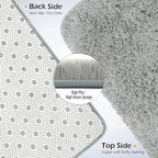 Amearea Shag Fluffy Area Rug for Bedroom Girls Living Room, Extra Soft and Fuzzy Shaggy Rugs, Non Slip, Solid Color Carpet Mat for Boys Nursery Home, Grey 6x9 Feet
