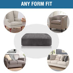 H.VERSAILTEX Velvet Stretch Couch Cushion Cover Plush Cushion Slipcover for Chair Loveseat Sofa Cushion Furniture Protector Seat Cushion Sofa Cover (2 Piece Medium Sofa Cushion Covers, Grey)