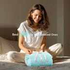 BEDELITE Cloud Blue Twin Blanket for Couch, Soft Cozy Gift for Women, 60*80