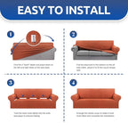 KEKUOU Stretch Oversized Couch Covers for Sofa Slipcover,Pureed Pumpkin