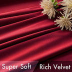 MIULEE Velvet Curtains Luxury Blackout Curtains for Bedroom Living Room Thermal Insulated Super Soft Window Drapes Rod Pocket & Back Tab Christmas Decor, Red, W52 x L72 inches, 2 Panels