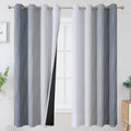 Gray and Greyish White Ombre Blackout Curtains for Bedroom 63 Inch Long