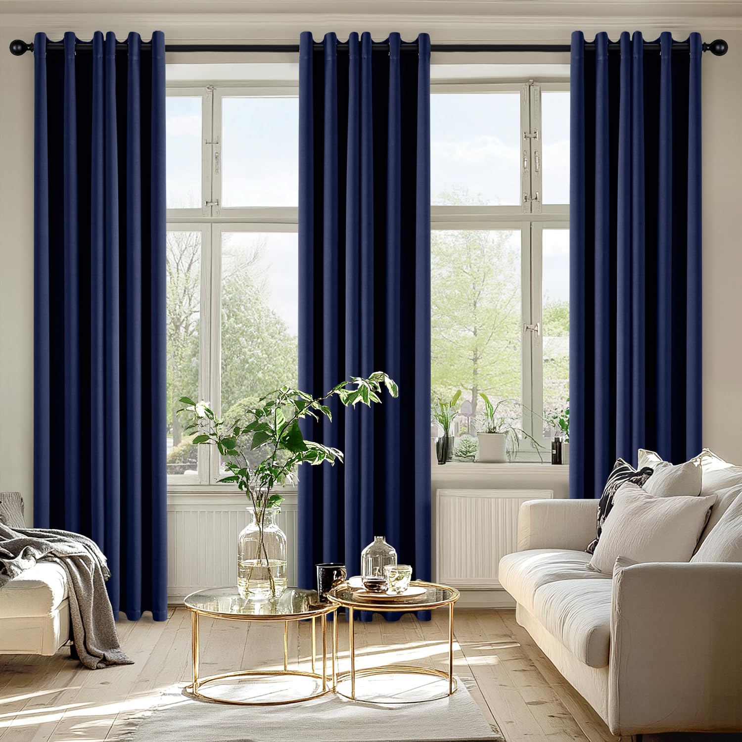 MIULEE Blackout Curtains for Bedroom 2 Panels 40 x 78 Inch Long Navy Blue
