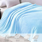 Exclusivo Mezcla Fleece Ice Blue Throw Blanket for Couch, Sofa, Super Soft and Warm Blankets, All Season, Cozy, Plush, Lightweight, 50x60 Inches