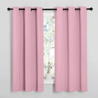 NICETOWN Bedroom Curtain Panels Blackout Draperies, Thermal Insulated Solid Grommet Blackout Curtains/Drapes (1 Pair, 34 by 63 inches, Crystal Pink)