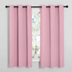 NICETOWN Crystal Pink Room Darkening Curtains for Kitchen, Window Treatment Thermal Insulated Solid Grommet Room Darkening Curtains/Drapes for Bedroom (Set of 2, 42 inches Wide by 48 inches Long)