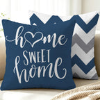 Hexagram Throw Pillow Covers 18x18, Outdoor Blue Pillow Covers Set of 2