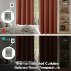 Simplebrand Ava Terracotta Short Blackout Curtains for Bedroom 54 Inches Long 2 Panels Set, Solid Thermal Insulated, Energy Saving Window Treatment Curtains Blackout Drapes, W40 x L54 Inch, Terracotta
