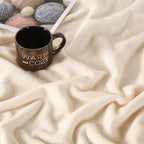 TASTHROW Large Flannel Fleece Throw Blanket, 50×70 Inch - Cozy Lightweight Thick Blanket - All Seasons Suitable for Women, Men and Kids (Creamwhite)