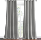 NICETOWN Silver Grey Room Darkening Curtain Panels 108" Long for RV, Play Room, Studio, 55" Width, 2 Panels, Heat Block Out and Keep Warm Drapes Window Treatment Drapes for Doorway Entryway Patio