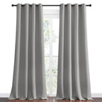 NICETOWN Silver Grey Room Darkening Curtain Panels 120" Long for RV, Play Room, Studio, 55" Width, 2 Panels, Heat Block Out and Keep Warm Drapes Window Treatment Drapes for Doorway Entryway Patio