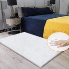 ORINOVA White Shaggy Bunny Fur Rugs for Living Room Washable Furry Area Rugs for Bedroom Nursery Rug 3x5 Teen Room Décor Boho Rug