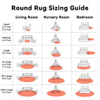 OLANLY Coral Red Round Rugs for Bedroom - Machine Washable, 3 ft Circle Area Rugs for Living Room, Soft and Fluffy Shaggy Carpet for Teen Girl and Boys, Nursery Rooms, Dorms, Home Decor Aesthetic