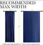NICETOWN 2 Panels Blackout Curtains, Rod Pocket Thermal Insulated Drapes 84 inches Long, Easy-Care Modern Home Decoration Sunshades for Guest Room, Living Room, Office, 62 x 84 Inch, Royal Blue