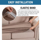 H.VERSAILTEX Velvet Stretch Individual Couch Cushion Cover Plush Cushion Slipcover for Loveseat Sofa Cushion Furniture Protector Seat Cushion Sofa Cover (1 Piece Sofa Cushion Cover, Taupe)