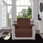 Easy-Going Chair Sofa Slipcover Reversible Sofa Cover Water Resistant Couch Cover Furniture Protector Cover with Elastic Straps for Pets Kids Children Dog Cat (Chair, Coffee/Ivory)