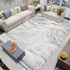 Latepis 10x14 White with Grey Tips Fur Rug for Living Room Faux Sheepskin Fluffy Shag Rug for Bedroom Fuzzy Rug Room Décor Entertainment Room, Rectangle