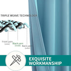 BGment Aqua Blue Room Darkening Curtains 84 Inch for Living Room - 2 Panels