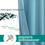 BGment Aqua Blue Room Darkening Curtains 63 Inch for Bedroom - 2 Panels