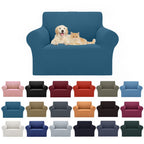 Cupuamon 2026 New Stretch Chair Sofa Slipcovers Couch Cover for 1 Seater Furniture Protector Sofa Covers with Elastic Bottom Jacquard Fabric Small Checks for Pets, Kids - Peacock Blue