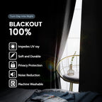 SimpleHome Black 100% Blackout Curtains Room Darkening Living Room 63 Inch