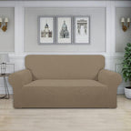 Easy-Going Stretch Oversized Loveseat Slipcover 1-Piece Sofa Cover Furniture Protector Couch Soft with Elastic Bottom for Kids Polyester Spandex Jacquard Fabric Small Checks Natural