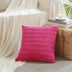 Fancy Homi 4 Packs Boho Hot Pink Decorative Throw Pillow Covers 20x20 Inch for Couch Bed Sofa, Rustic Modern Farmhouse Home Decor, Soft Plush Corduroy Square Cute Cushion Case 50x50 cm