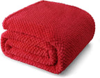Whale Flotilla Extra Large Fuzzy Fleece Throw Blanket for Couch, 50x70 Inch Fluffy Warm Soft Jacquard Blankets for All Season, Lightweight and Cozy, Red