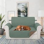 Reversible Loveseat Sofa Covers Couch Cover Furniture Protector(Loveseat,Greyish Green/Taupe)