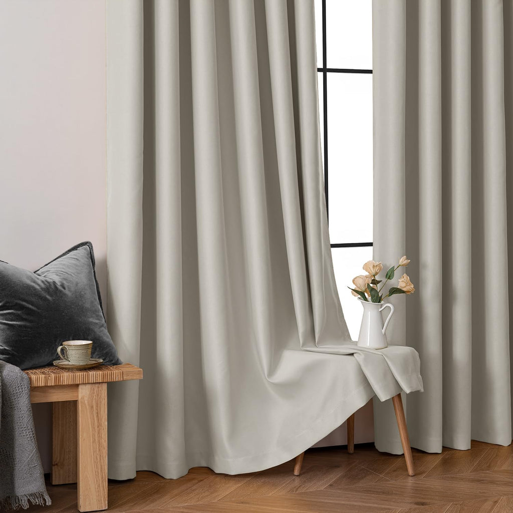 MIULEE Cobblestone Blackout Bedroom Curtains Drapes 72 Inch Long 52"x72"