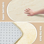 3x5 Area Rug for Bedroom, Ivory Fluffy Shag Rug Small Rug Plush Carpet