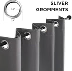 Joydeco Blackout Curtains 108 Inch Length 2 Panels Set, Thermal Insulated Long Curtains& Drapes 2 Burg, Room Darkening Grommet Drapes for Living Room Bedroom Window (Light Grey, W52 x L108 Inch)