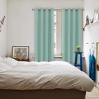 BGment Frosty Green Room Darkening Curtains 63 Inch for Bedroom - 2 Panels