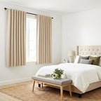 Pony Dance Blackout Curtains for Bathroom - Solid Light Window Decor for Kitchen/Bedroom, RV Drapes for Camper Windows, 34x45 inch, 2 Curtain Panels, Biscotti Beige