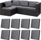 8Pcs Stretch Patio Cushion Covers,Outdoor Couch Covers Replacement,Outdoor Couch & Sofa Slipcovers,for Patio Furniture Cushion Covers,Washable Reusable Furniture Protector (Gray, Cover Only)