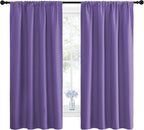 NICETOWN Kitchen Curtains, Short Blackout Drapes, Lilac Purple, 42" Wide by 54" Long, 2 PCs, Thermal Insulated Blackout Curtain Panels for Kids Room, Play Room