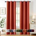MIULEE Fall Blackout Curtains for Bedroom 2 Panel 40"x72" Long Burnt Orange