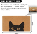 UINI Door Mat Outdoor Indoor Welcome Mats, Cute Cat Front Doormat, Non Slip Durable Entrance Rugs for Front Door, Inside Outside Entry, Porch, Resist Dirt, 17" x 30", Easy to Clean